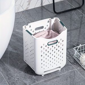 Dirty clothes basket for household use. Toilet storage basket. Foldable bathroom hanging basket. Change and wash dirty clothes storage basket