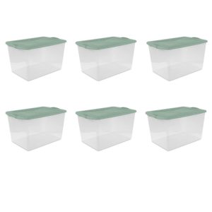 Sterilite 66 Qt. Latch Box Plastic, Stadium Blue, Set of 6